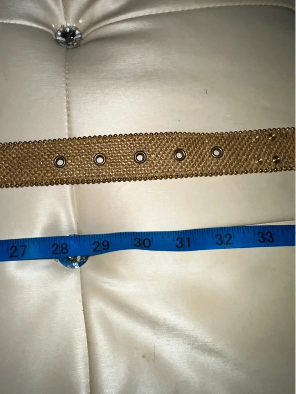 Vintage Elite Gold Fresno Glam Metallic 80s/90s Belt M USA